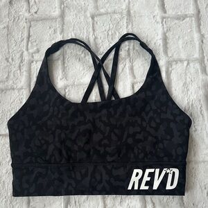 Lululemon  Cycling Branded REV'D Black Leopard Sports Bra Size 8